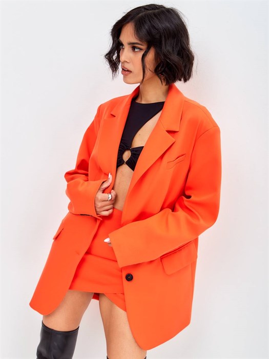 Жакет в стиле дадкор, цвет оранжевый - фото 10954