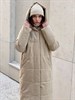 Пальто зимнее на мембране с капюшоном, цв. бежевый - фото 8802