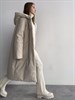 Пальто зимнее на мембране с капюшоном, цв. айвори - фото 8870