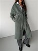 Пальто-кокон цвет серо-оливковый - фото 9472